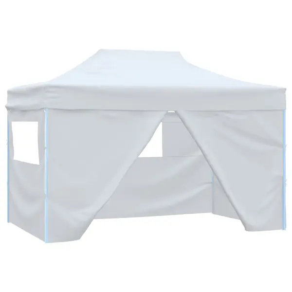 Gossi cort de petrecere pliabil cu 4 pereti, alb, 3 x 4,5 m