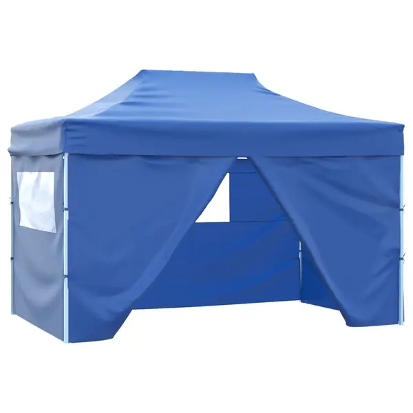 Gossi cort de petrecere pliabil cu 4 pereti, albastru, 3 x 4 m, otel