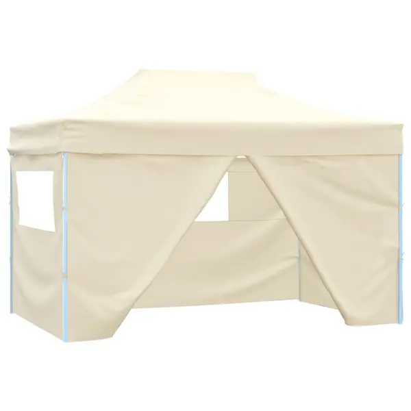 Gossi cort de petrecere pliabil cu 4 pereti, crem, 3 x 4 m, otel