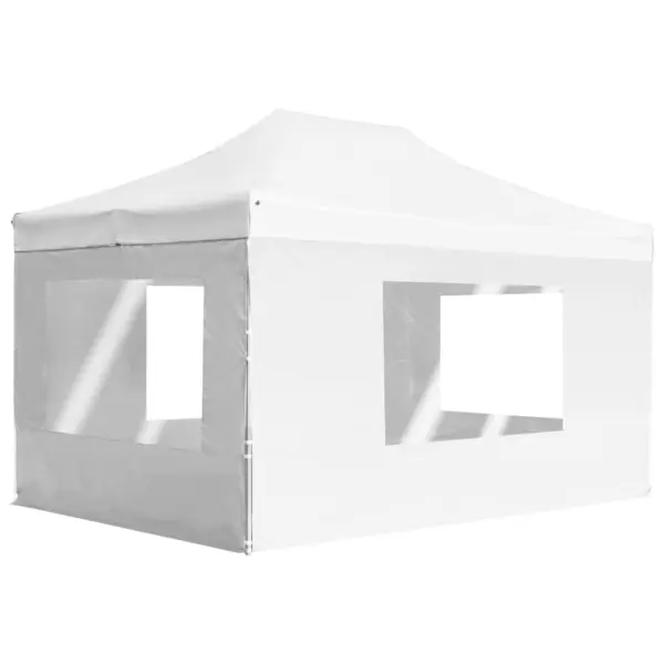 Gossi cort de petrecere pliabil cu pereti, alb, 4,5 x 3 m, aluminiu