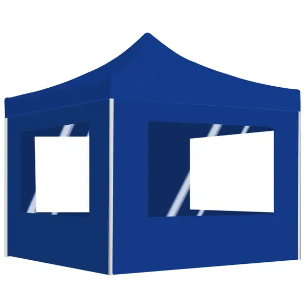 Gossi cort de petrecere pliabil cu pereti, albastru, 2x2 m, aluminiu