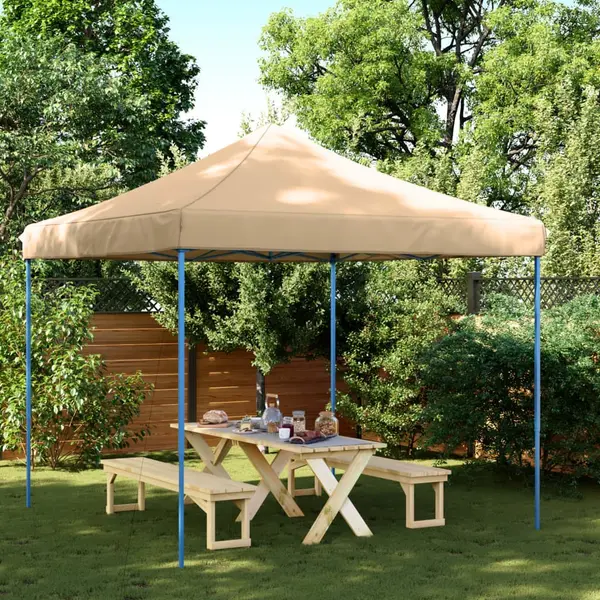 Gossi cort de petrecere pliabil pop-up, 292x292x315 cm, bej
