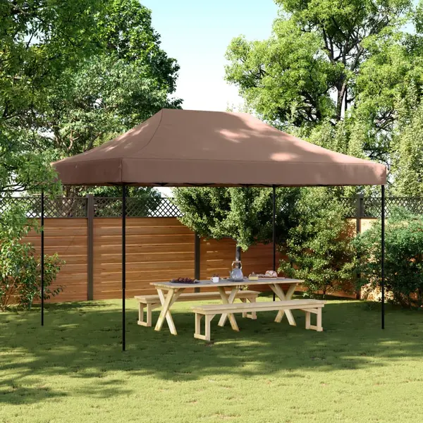 Gossi cort de petrecere pliabil pop-up, 410x279x315 cm, maro