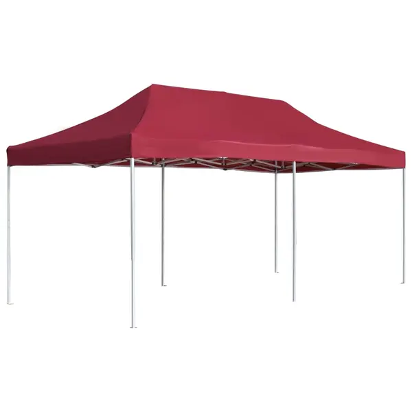 Gossi cort de petrecere pliabil profesional, rosu vin, 6x3m, aluminiu