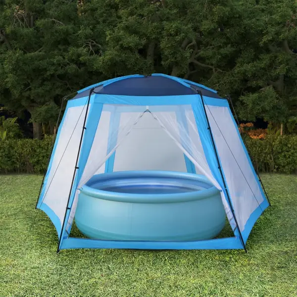 Gossi cort de piscina, albastru, 660x580x250 cm, tesatura