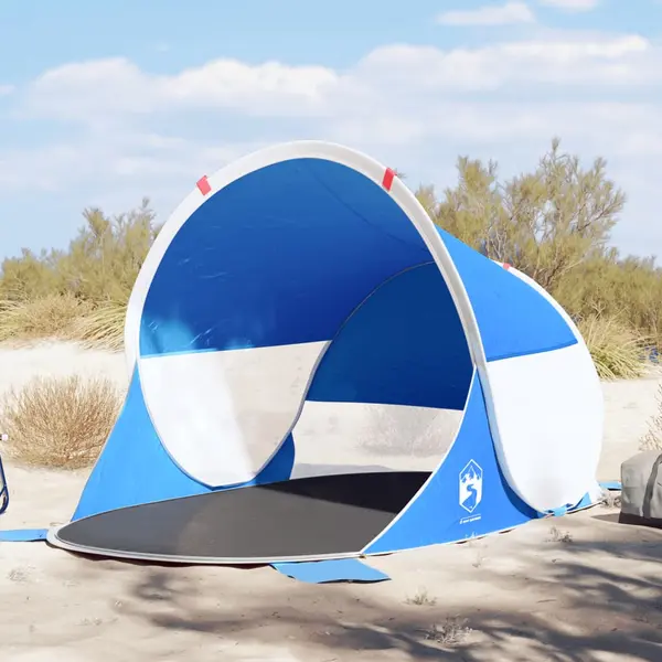 Gossi cort de plaja pop-up, albastru azur, rezistent la apa