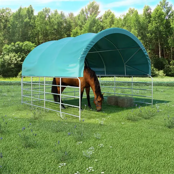 Gossi cort pentru animale, verde, 3,7x3,7 m, pvc