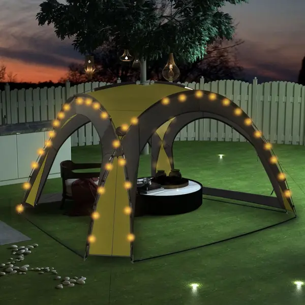 Gossi cort petrecere cu led & 4 pereti laterali, verde, 3,6x3,6x2,3 m