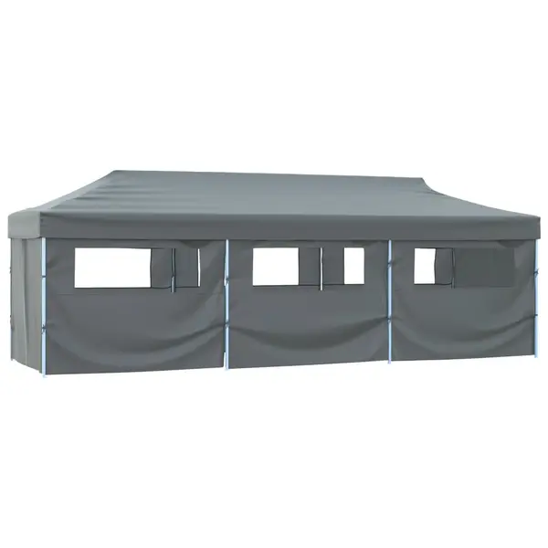 Gossi cort petrecere pliabil cu 8 pereti laterali, antracit, 3 x 9 m