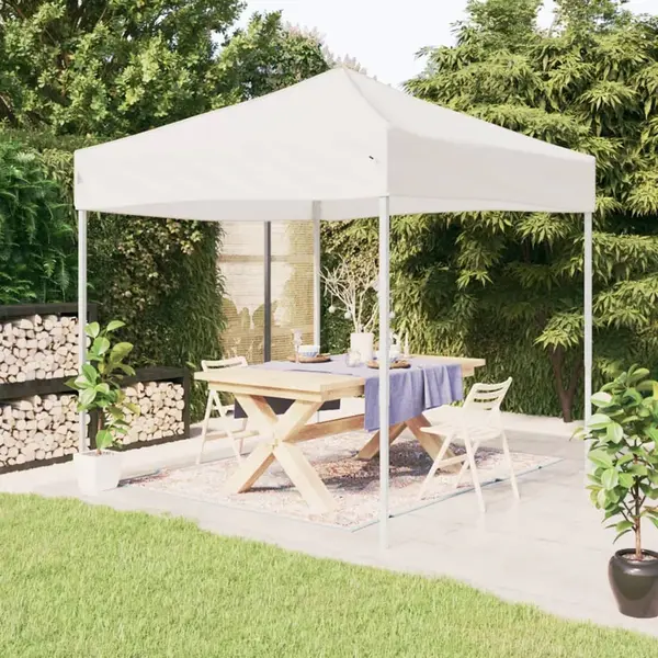 Gossi cort pliabil pentru petrecere, alb, 3x3 m