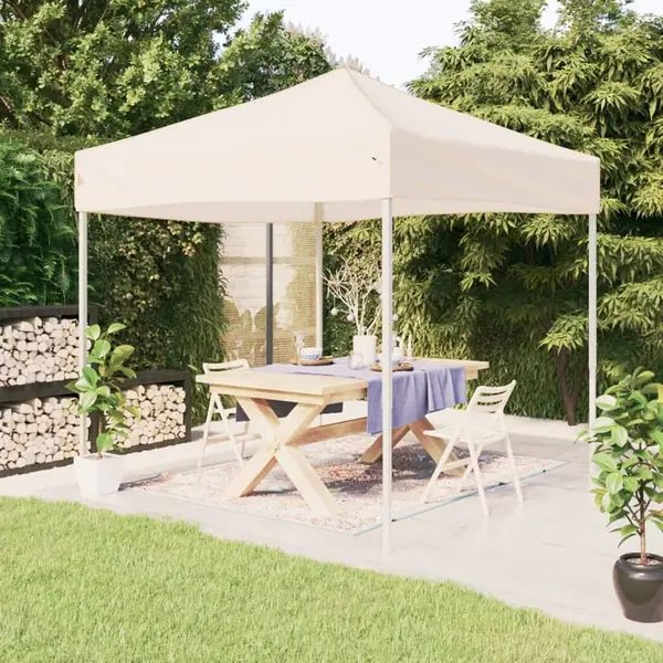 Gossi cort pliabil pentru petrecere, crem, 2x2 m