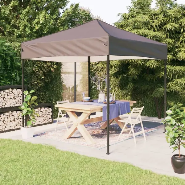 Gossi cort pliabil pentru petrecere, gri taupe, 2x2 m