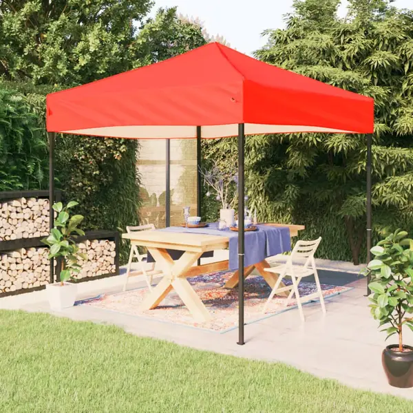 Gossi cort pliabil pentru petrecere, rosu, 2x2 m