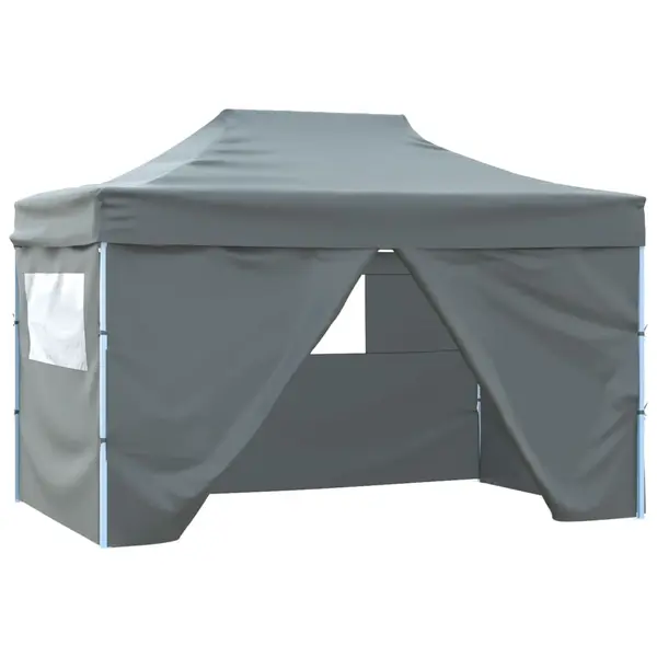 Gossi cort pliabil pop up cu 4 pereti laterali, antracit, 3 x 4,5 m