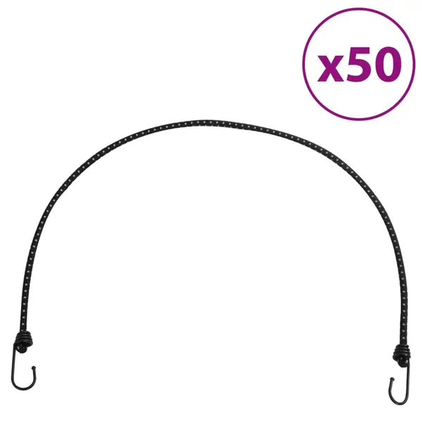 Gossi corzi elastice cu benzi reflectorizante/carlige 50 buc. 100 cm