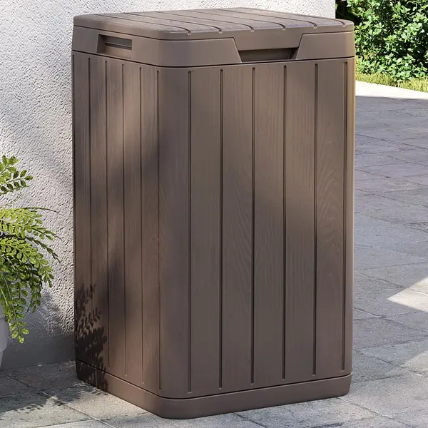 Gossi cos de gunoi pentru exterior, maro, 38x38x65 cm, pp