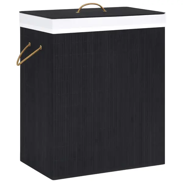 Gossi cos de rufe din bambus cu 2 sectiuni, negru, 100 l