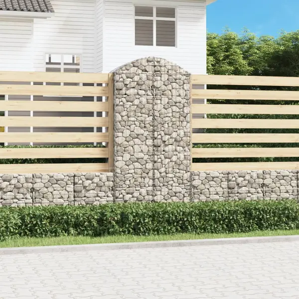 Gossi cos gabion arcuit, 100x50x200/220 cm, fier galvanizat