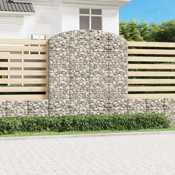 Gossi cos gabion arcuit, 200x50x220/240 cm, fier galvanizat