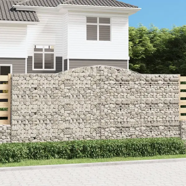 Gossi cos gabion arcuit, 400x30x180/200 cm, fier galvanizat