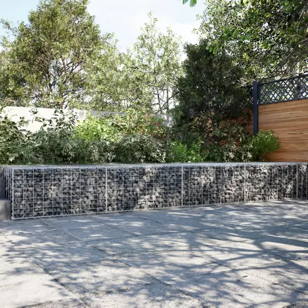 Gossi cos gabion cu capac, 400x100x50 cm, fier galvanizat