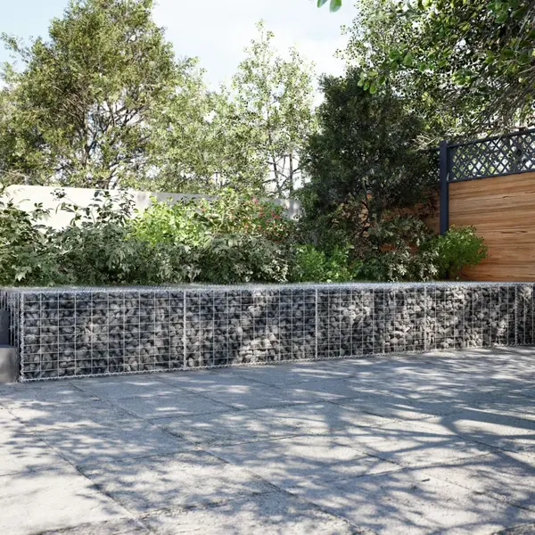Gossi cos gabion cu capac, 800x100x50 cm, fier galvanizat