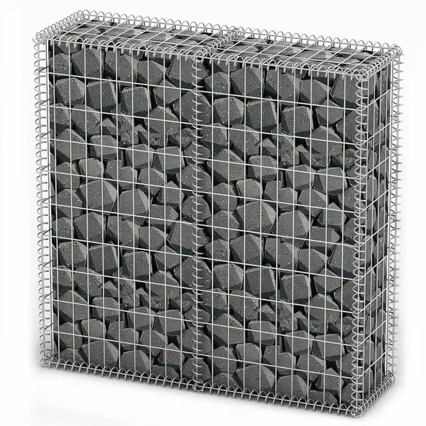 Gossi cos gabion cu capace, sarma galvanizata, 100 x 100 x 30 cm