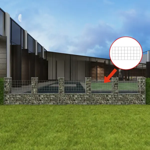 Gossi cos gabion in forma de u, 570 x 20 x 100 cm, otel galvanizat