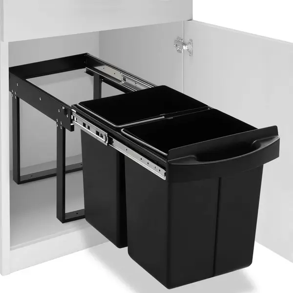 Gossi cos gunoi retractabil pentru dulap bucatarie, silentios, 48 l