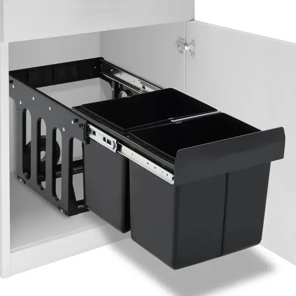 Gossi cos gunoi retractabil pentru dulap bucatarie, silentios, 36 l