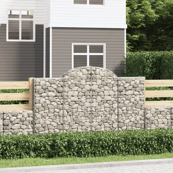 Gossi cosuri gabion arcuite 12 buc, 200x50x120/140cm, fier galvanizat