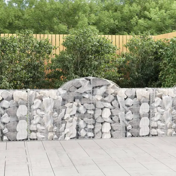 Gossi cosuri gabion arcuite 2 buc, 200x30x80/100cm, fier galvanizat
