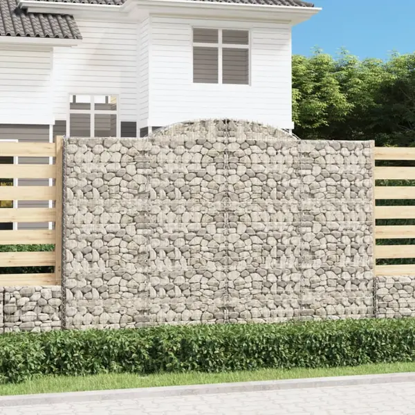 Gossi cosuri gabion arcuite 2 buc. 300x50x200/220 cm, fier galvanizat