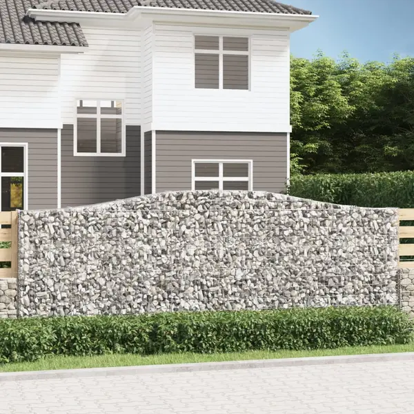 Gossi cosuri gabion arcuite 2 buc, 400x30x140/160 cm, fier galvanizat