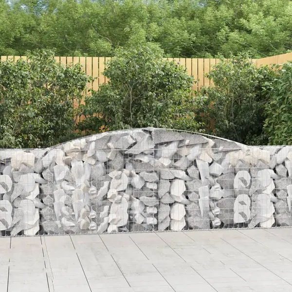 Gossi cosuri gabion arcuite 2 buc, 400x30x80/100 cm, fier galvanizat