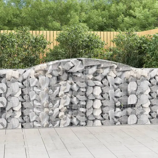 Gossi cosuri gabion arcuite 2 buc, 400x50x100/120 cm fier galvanizat