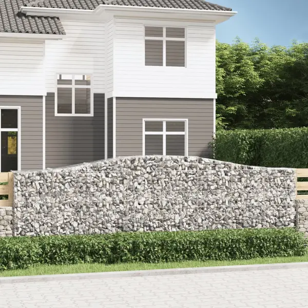 Gossi cosuri gabion arcuite 2 buc, 400x50x120/140 cm, fier galvanizat