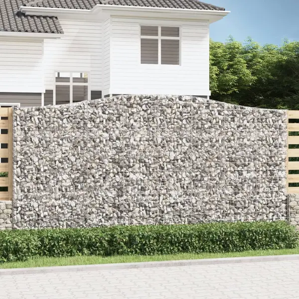 Gossi cosuri gabion arcuite, 2 buc 400x50x200/220 cm, fier galvanizat