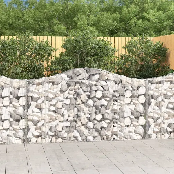 Gossi cosuri gabion arcuite 3 buc, 200x30x100/120 cm fier galvanizat
