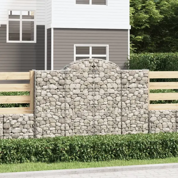 Gossi cosuri gabion arcuite 3 buc, 200x30x140/160cm, fier galvanizat