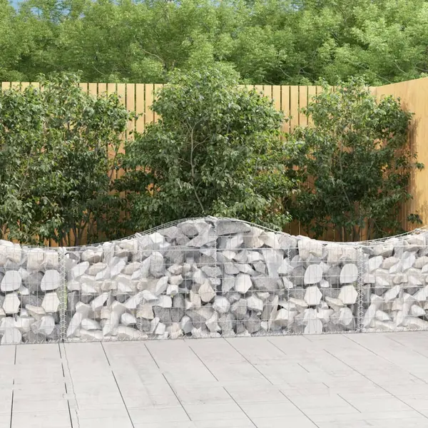 Gossi cosuri gabion arcuite 3 buc, 200x30x60/80 cm, fier galvanizat