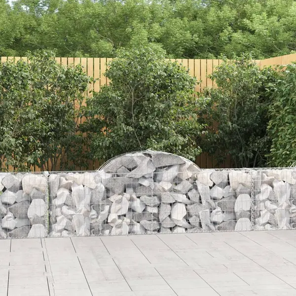 Gossi cosuri gabion arcuite 3 buc, 200x30x60/80 cm, fier galvanizat