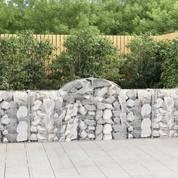 Gossi cosuri gabion arcuite 3 buc, 200x30x80/100cm, fier galvanizat