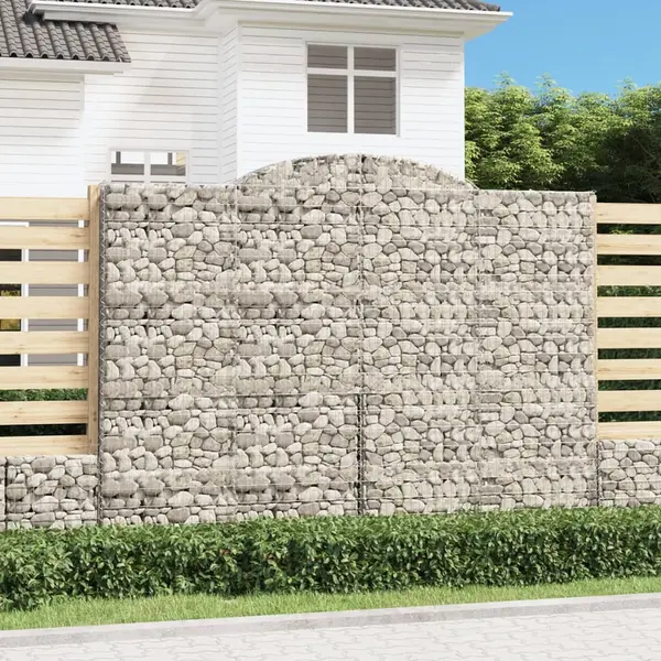 Gossi cosuri gabion arcuite, 3 buc, 300x50x220/240cm, fier galvanizat
