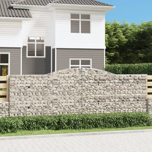 Gossi cosuri gabion arcuite 3 buc, 400x50x140/160 cm, fier galvanizat