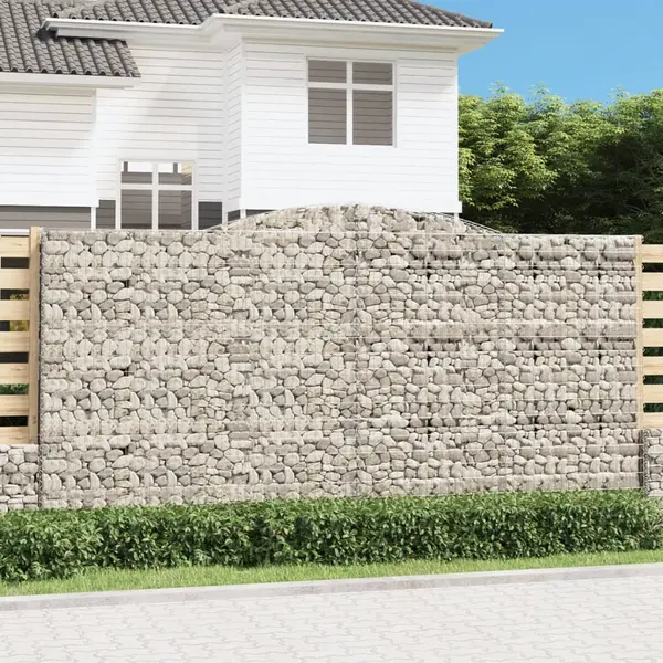 Gossi cosuri gabion arcuite, 3 buc 400x50x200/220 cm, fier galvanizat
