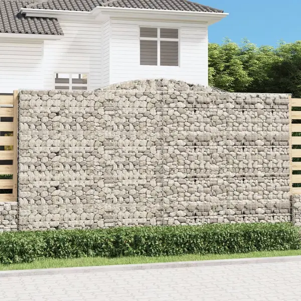 Gossi cosuri gabion arcuite, 3 buc, 400x50x220/240cm, fier galvanizat