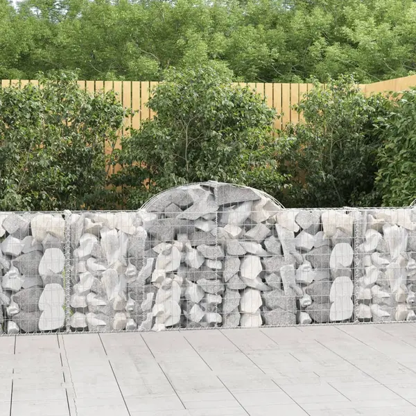 Gossi cosuri gabion arcuite 4 buc, 200x30x80/100cm, fier galvanizat
