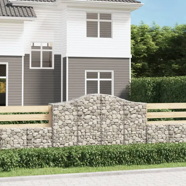 Gossi cosuri gabion arcuite 4 buc, 200x50x120/140 cm, fier galvanizat