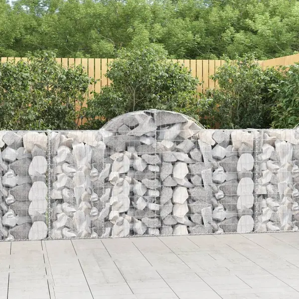 Gossi cosuri gabion arcuite 7 buc, 200x30x100/120 cm fier galvanizat